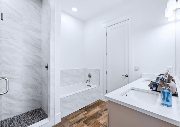 Bathroom #5 also has a walk-in shower and soaking tub.