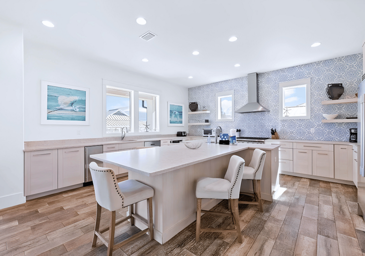 Extra bar seating for the family to gather while cooking.