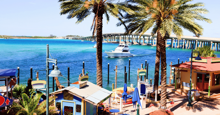 The magnificent Destin Harbor and the lively atmosphere of HarborWalk Village — filled with shops, restaurants, and bars with live music — make for a memorable evening out with friends or family.
