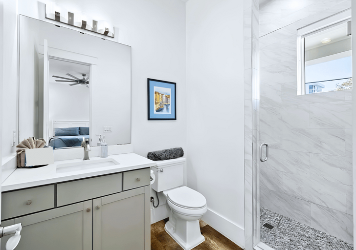 Private Bathroom #1 has a walk-in shower for Bedroom #1.