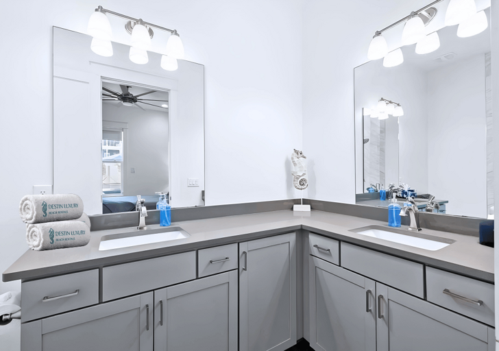 Private Bathroom #2 has a double vanity for Bedroom #2.