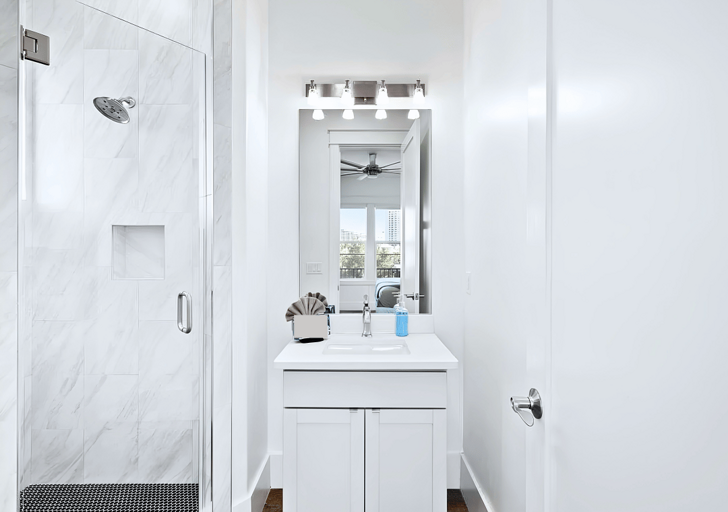 Private Bathroom #3 has a walk-in shower for Bedroom #3.