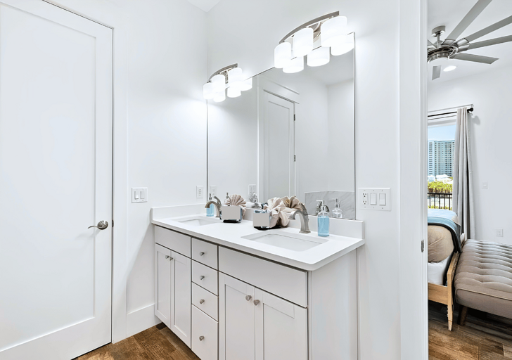 Private Bathroom #5 has a double vanity for Bedroom #5.