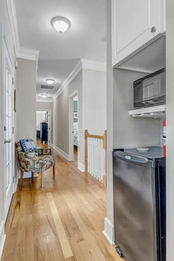 Enjoy the beverage center just off the 2nd floor balcony