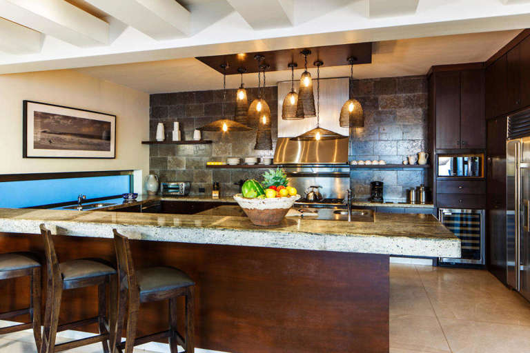 Villa Serena Cabo bar area to kitchen