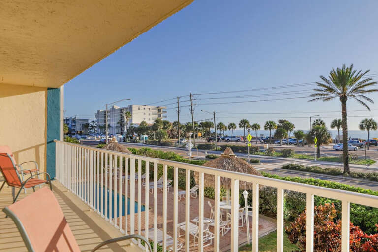 Balcony View of Pool and Surrounding Seating Balcony View of Pool and Surrounding Seating