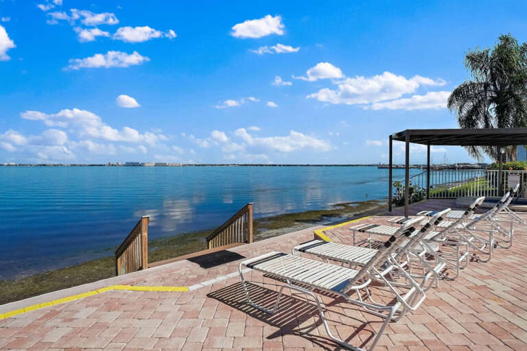 Pool Loungers with Water View Pool Loungers with Water View