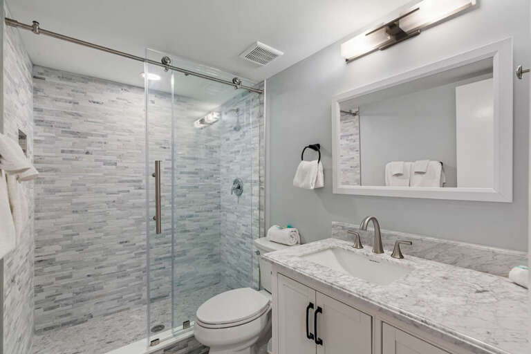 Guest bathroom with walk in shower Guest bathroom with walk in shower