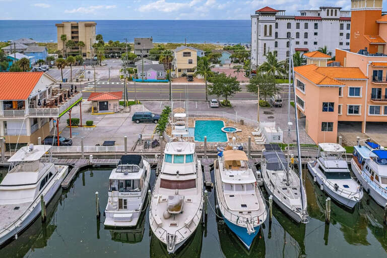 Aerial of Madeira Bay Resort from Intracoastal