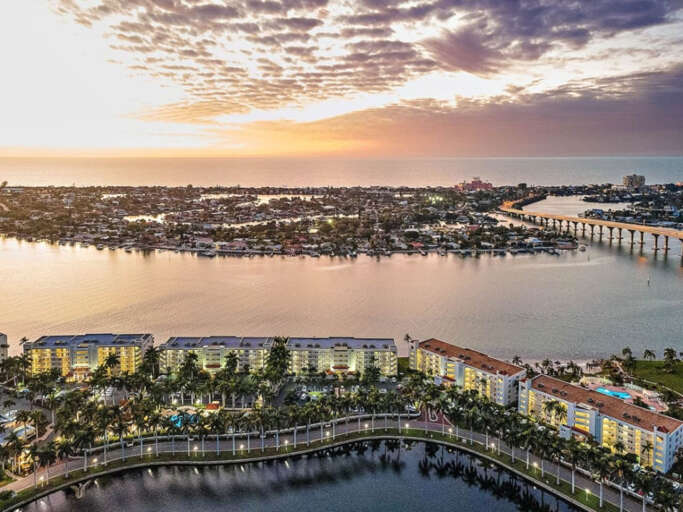 Aerial View of Bahia Vista at Sunset