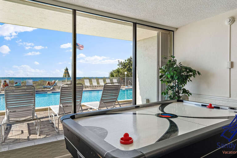 Air Hockey Table and Pool Area