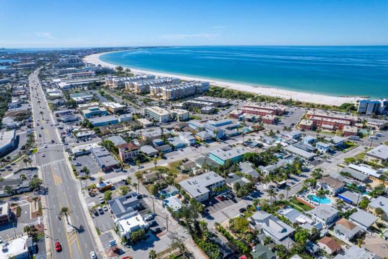Aerial View of St. Pete Beach and Surrounding Areas