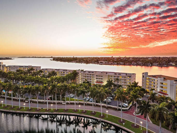 Aerial View of Bahia Vista at Sunset