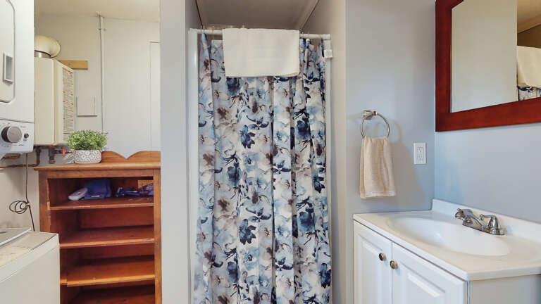 Standing shower in the bathroom 