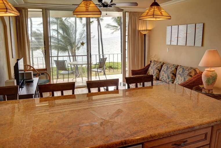 View of the ocean from kitchen