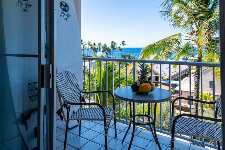 Enjoy morning coffee or an evening cocktail on your private lanai