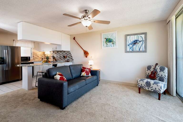 Spacious living area with a view