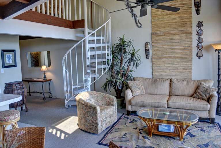 Spiral staircase to loft