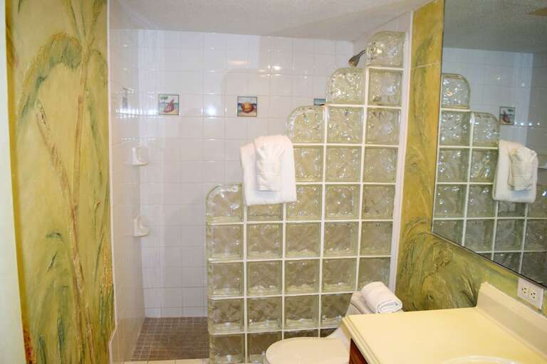 Bathroom with walk-in shower Bathroom with walk-in shower