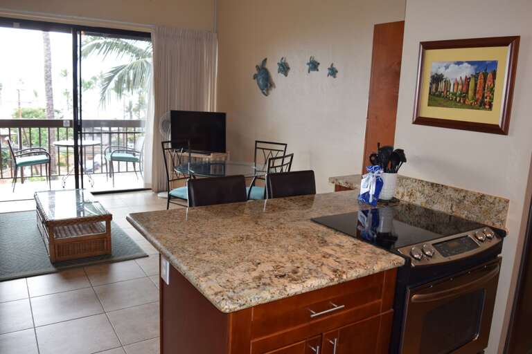 Tropical view from kitchen