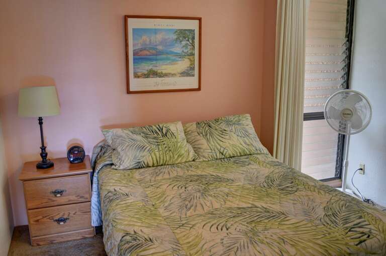 Queen bed in bedroom