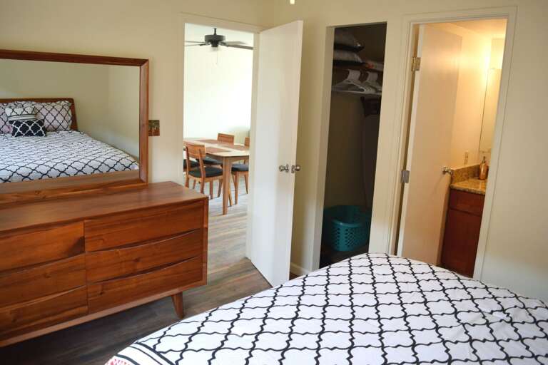 Full walk-in closet and private master bathroom Full walk-in closet and private master bathroom