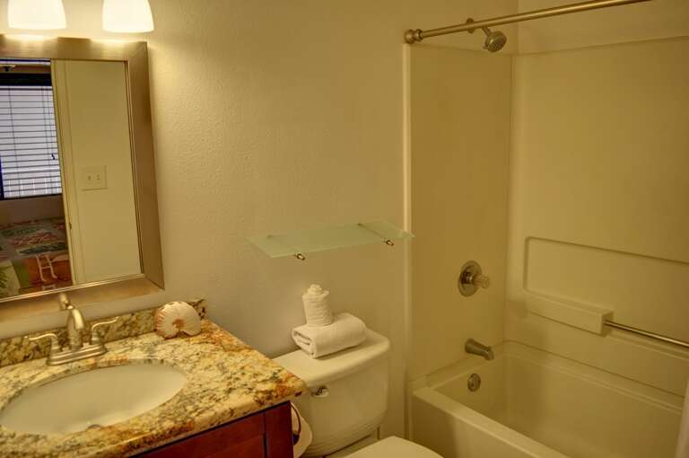 Master bathroom with shower/tub combination