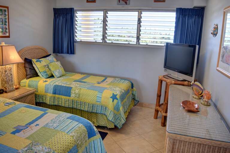 Guest bedroom with two Twin beds set up Guest bedroom with two Twin beds set up