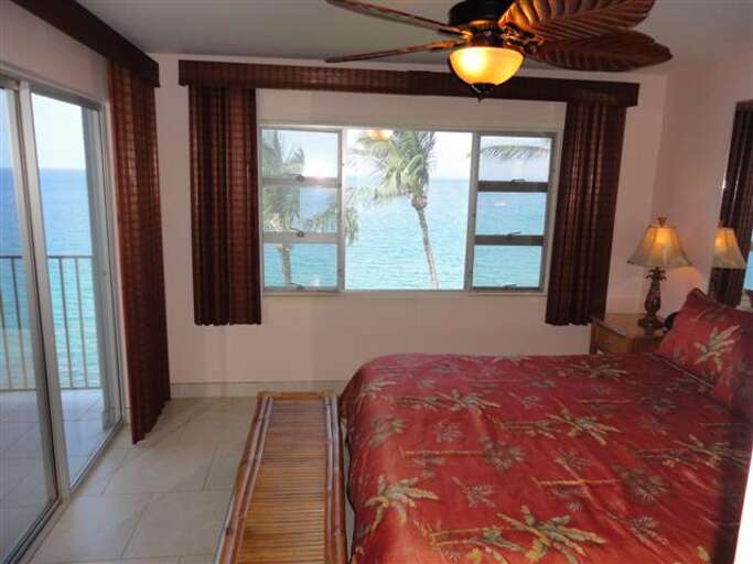 Master bedroom with a view and lanai access