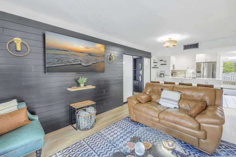 Living area opens to private balcony with Bayview's, Siesta Key 3BR Living area opens to private balcony with Bayview's, Siesta Key 3BR