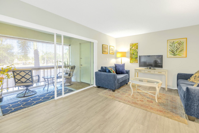 Refurbished lounge space, Siesta Key 3BR
