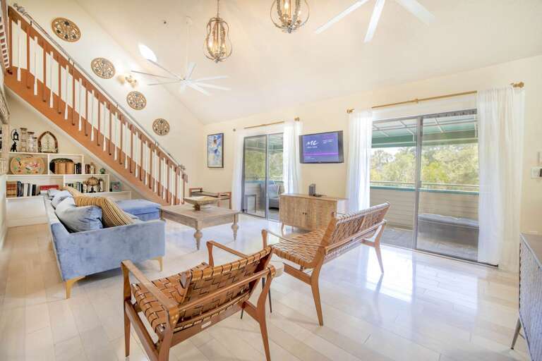 Larger living areas open to balcony, Siesta Key Village 6BR