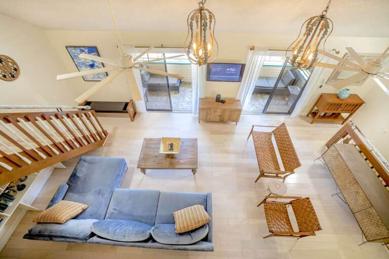 Larger living areas open to balcony, Siesta Key Village 6BR