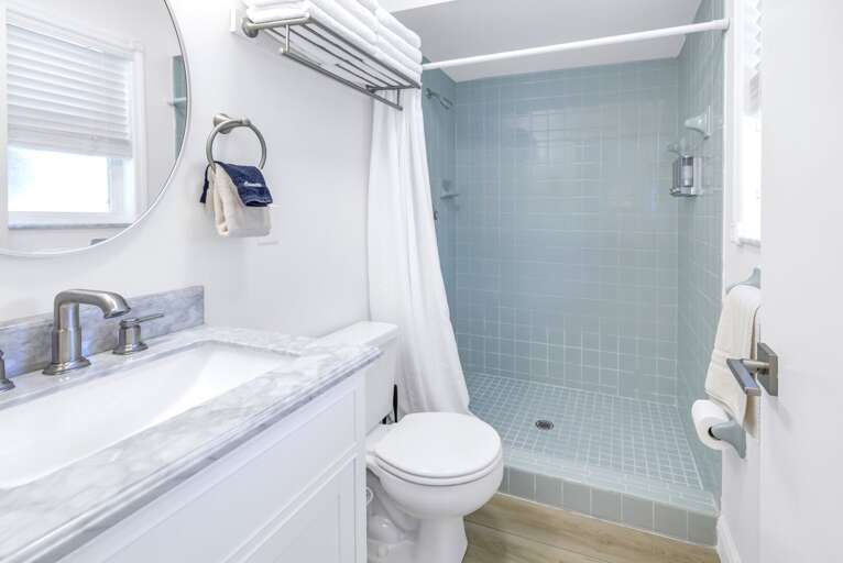 Full bathroom with step in shower, Siesta Key 1BR