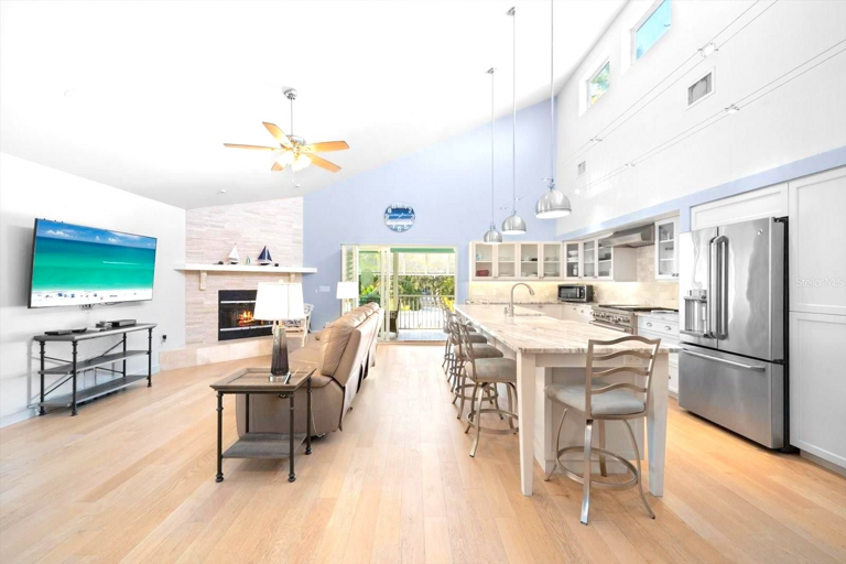 Living area with a full kitchen. Living area with a full kitchen.