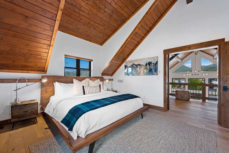 Upper level master bedroom with attached private bathroom