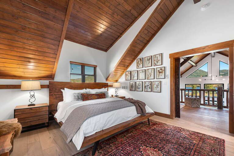 Upper level master bedroom with attached private bathroom