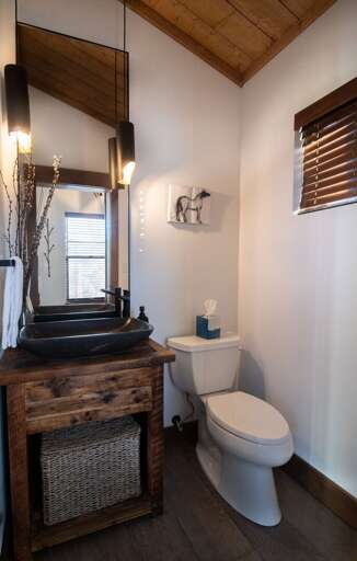Lower level powder room Lower level powder room