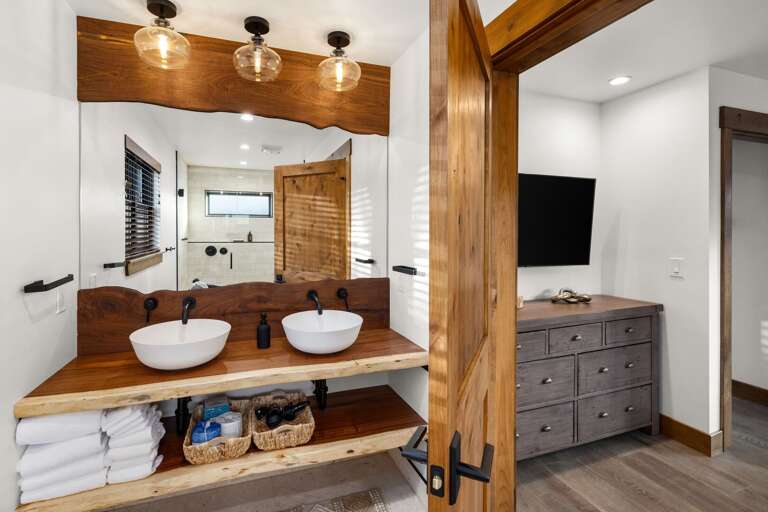 Main level master bathroom  with walk in shower