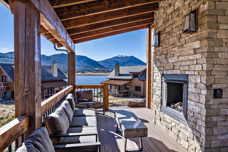 Cozy outdoor fireplace