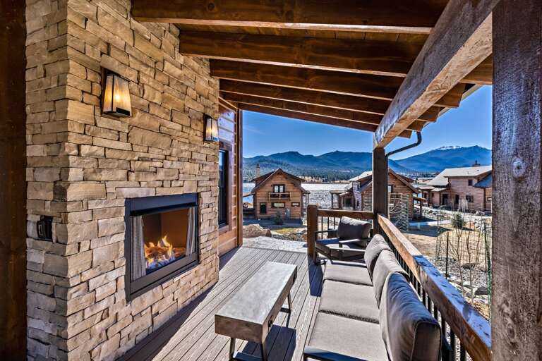 Cozy outdoor fireplace