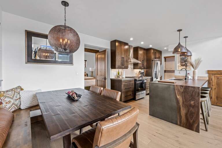 Kitchen with dining room table