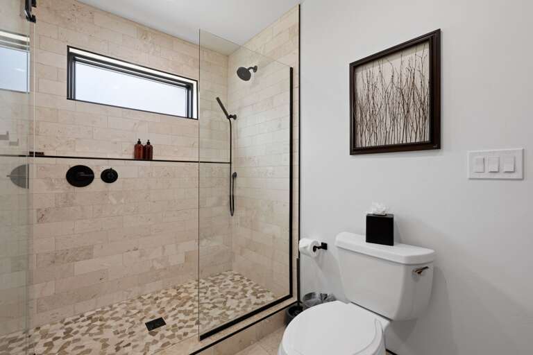 Main level master bathroom with walk in shower Main level master bathroom with walk in shower