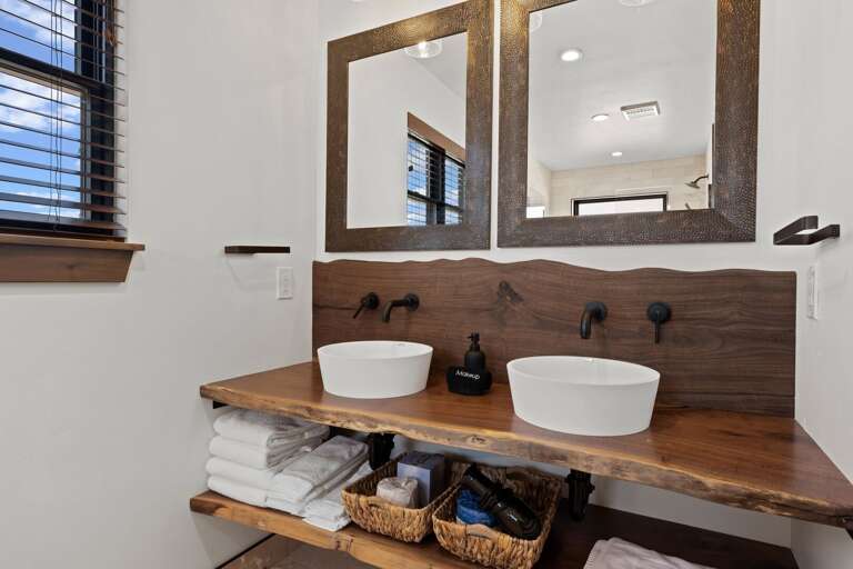 main level master bathroom with walk in shower