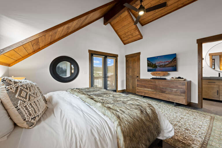 Upper level master bedroom with attached private bathroom