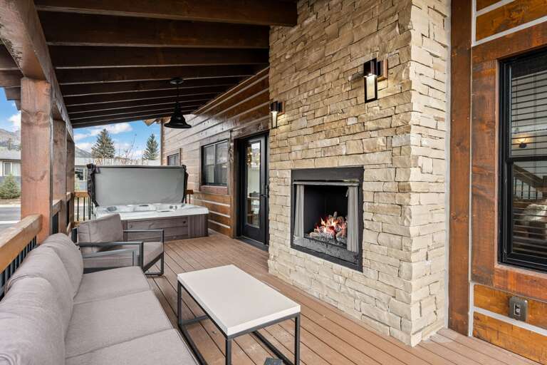 Hot Tub and Outdoor Fireplace