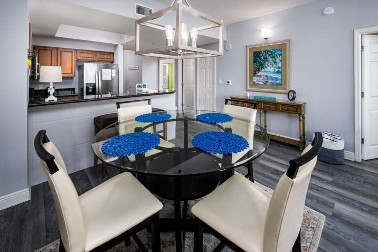 Dining table with seating for four