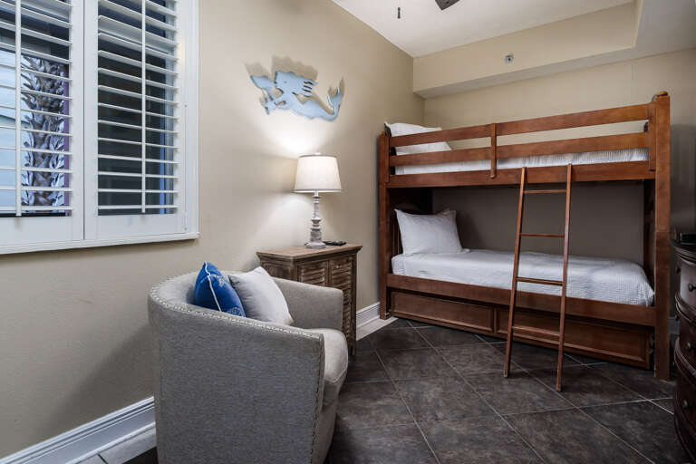 Third bedroom with twin size bunk beds