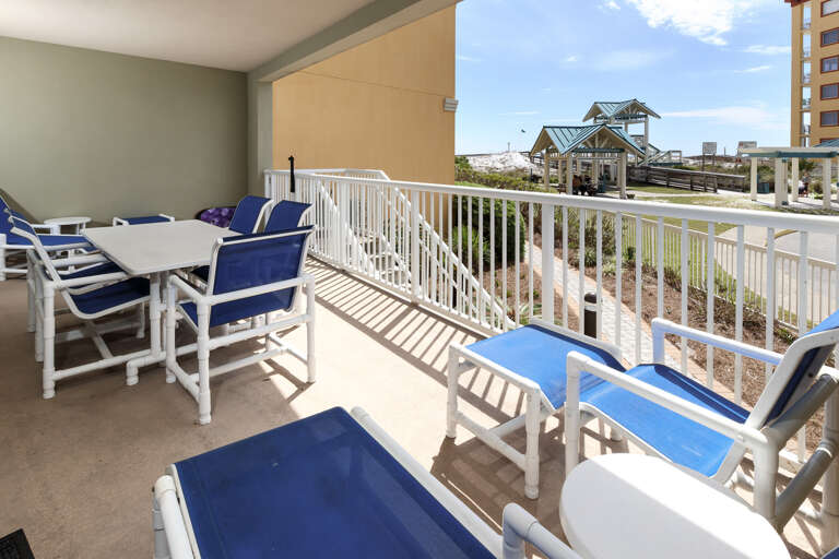 Large private balcony with direct gate access Large private balcony with direct gate access