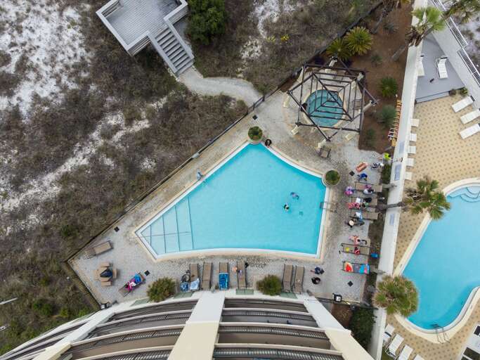 Aerial view swimming pool